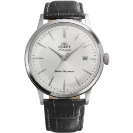 Orient Bambino orologio da uomo RA-AC0031S30B, quadrante argento, cinturino in pelle nero