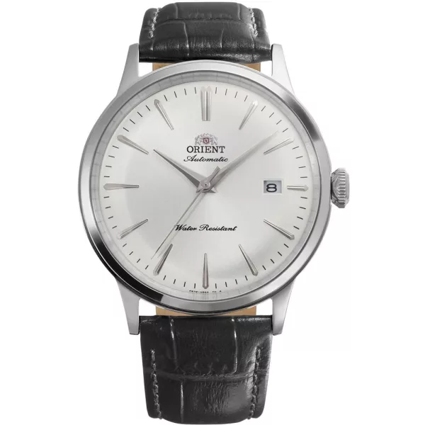 Orient Bambino orologio da uomo RA-AC0031S30B, quadrante argento, cinturino in pelle nero