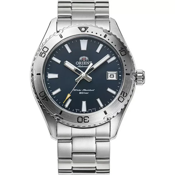 Orient Mako orologio da uomo RA-AC0Q02L30B, quadrante nero, cinturino in acciaio inossidabile argento