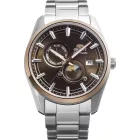 Orient Stretto Sun & Moon orologio da uomo RA-AK0313Y30B, quadrante marrone, cinturino in acciaio inossidabile argento