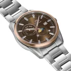 Orient Stretto Sun & Moon orologio da uomo RA-AK0313Y30B, quadrante marrone, cinturino in acciaio inossidabile argento