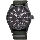 Orient Defender II orologio da uomo RA-AK0403N10B, quadrante nero, cinturino in tessuto verde