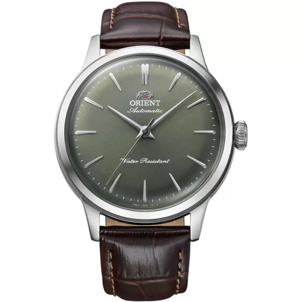 Orient Bambino 36 orologio unisex RA-BB0102E30B, quadrante verde, cinturino in pelle marrone