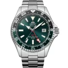 Orient Mako Diver GMT orologio da uomo RA-BC0002E30B, quadrante verde, cinturino in acciaio inossidabile argento