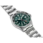 Orient Mako Diver GMT orologio da uomo RA-BC0002E30B, quadrante verde, cinturino in acciaio inossidabile argento