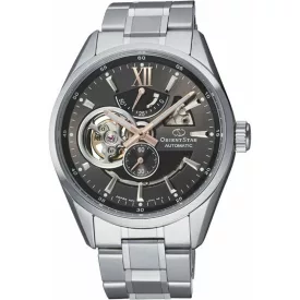 Orient Star 50 Modern Open Heart orologio da uomo RE-AV0004N00B, quadrante grigio, cinturino in acciaio inossidabile argento