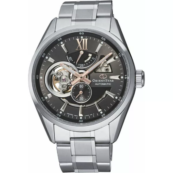 Orient Star 50 Modern Open Heart orologio da uomo RE-AV0004N00B, quadrante grigio, cinturino in acciaio inossidabile argento