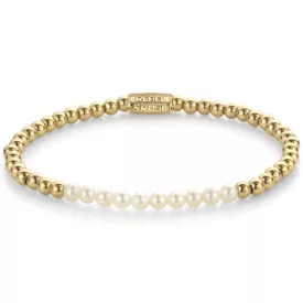   Rebel & Rose Pearl Gem meets Yellowgold femmina braccialetto XS RR-40127-G-XS