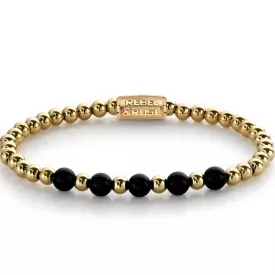   Rebel & Rose Yellow Gold meets Black Madonna femmina braccialetto S RR-60080-G-S