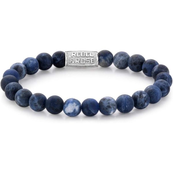 Rebel & Rose Matt Midnight Uomo braccialetto L RR-80022-S-L