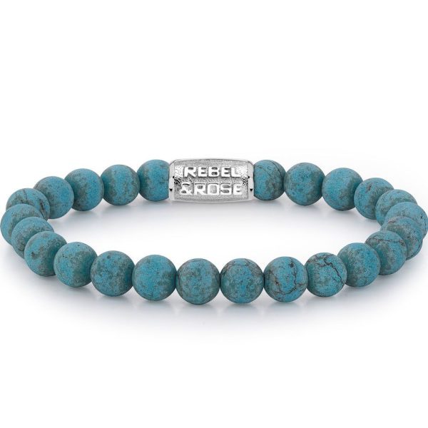 Rebel & Rose Matt Turquoise Delight Uomo braccialetto M RR-80043-S-M