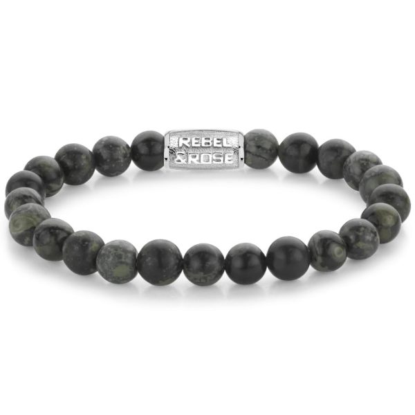 Rebel & Rose Green Rocks Uomo braccialetto L RR-80107-S-L
