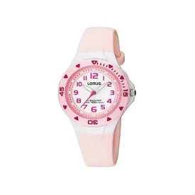 Lorus orologio per bambini RRX49CX-9, quadrante bianco, cinturino in silicone rosa