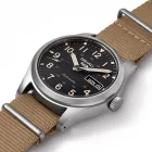 Seiko 5 Sports Field orologio da uomo SRPG35K1, quadrante nero, cinturino in tessuto marrone