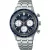 Seiko Chronograph orologio da uomo SSB477P1, quadrante blu, cinturino in acciaio inossidabile argento