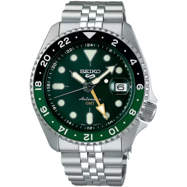 Seiko 5 Sports SKX GMT Bi-Colour Green orologio da uomo SSK035K1