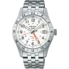 Seiko 5 Sports Field Mechanical GMT orologio da uomo SSK059K1, quadrante bianco, cinturino in acciaio inossidabile argento