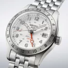 Seiko 5 Sports Field Mechanical GMT orologio da uomo SSK059K1, quadrante bianco, cinturino in acciaio inossidabile argento
