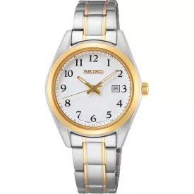 Seiko Classic orologio da donna SUR466P1, quadrante bianco, cinturino in acciaio inossidabile argento
