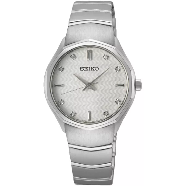 Seiko Classic Diamond orologio da donna SUR615P1, cinturino in acciaio inossidabile argento