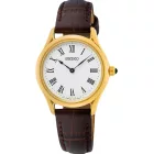 Seiko Classic orologio da donna SWR072P1, quadrante bianco, cinturino in pelle marrone