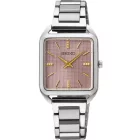 Seiko Classic orologio da donna SWR077P1, quadrante oro rosa, cinturino in acciaio inossidabile argento