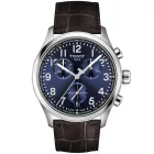 Tissot Sport Chrono L orologio da uomo T116.417.16.042.00, quadrante blu, cinturino in pelle marrone
