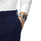 Tissot Seastar 2000 orologio da uomo T120.907.11.051.00, quadrante nero, cinturino in acciaio inossidabile argento