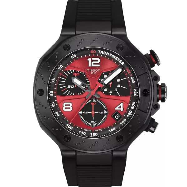 Tissot T-Race MotoGP 2026 Limited Edition orologio da uomo T141.417.37.422.00, quadrante nero, cinturino in silicone nero