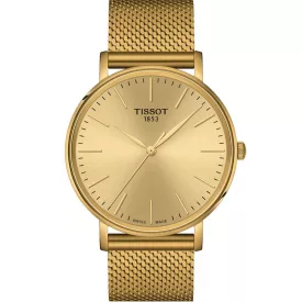 Tissot T-Classic Everytime orologio da uomo T143.410.33.021.00, quadrante oro, cinturino in acciaio inossidabile oro