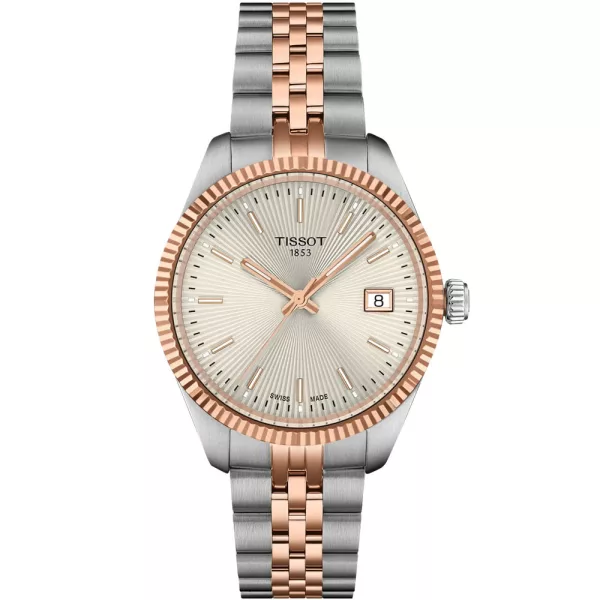 Tissot Classic Ballade orologio da donna T156.210.22.031.01, quadrante beige, cinturino in acciaio inossidabile argento