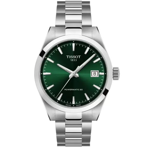 Tissot Classic Gentleman orologio da uomo T165.807.11.091.00, quadrante verde, cinturino in acciaio inossidabile argento