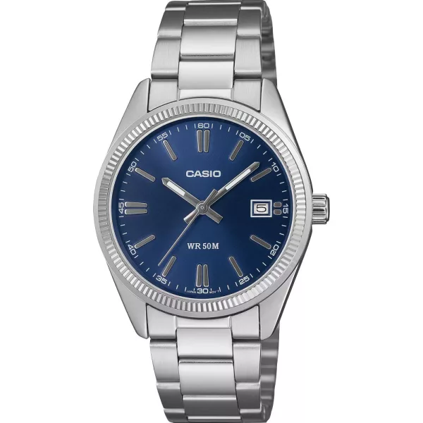 Casio Collection orologio unisex UTP-1302PD-2A1VEF, quadrante blu, cinturino in acciaio inossidabile argento