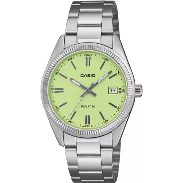 Casio Collection orologio unisex UTP-1302PD-3A2VEF, quadrante verde, cinturino in acciaio inossidabile argento