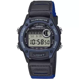Casio Collection orologio unisex W-220HF-2AVEF, quadrante blu, cinturino in tessuto nero