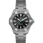 Tag Heuer Aquaracer Professional 200 Solargraph orologio da uomo WBP1184.BF0008, quadrante nero, cinturino in titanio grigio