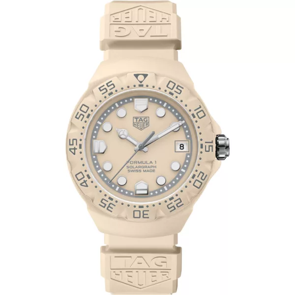 Tag Heuer Formula 1 Solargraph Limited Edition orologio unisex WBY1164.FT8114, quadrante beige, cinturino in silicone beige